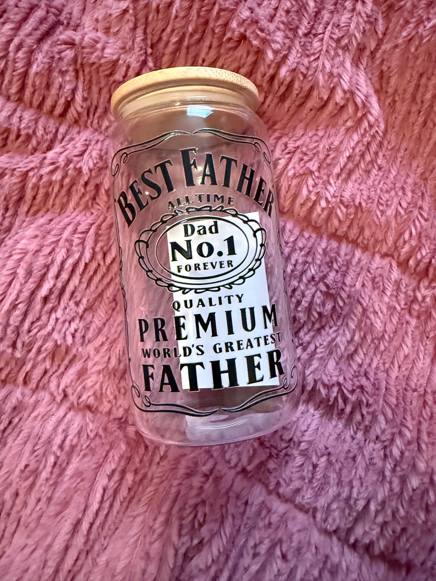 Best Father 16oz Glass Can