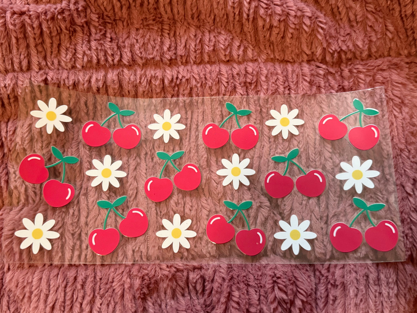 Daisies and Cherries 16oz Glass Can