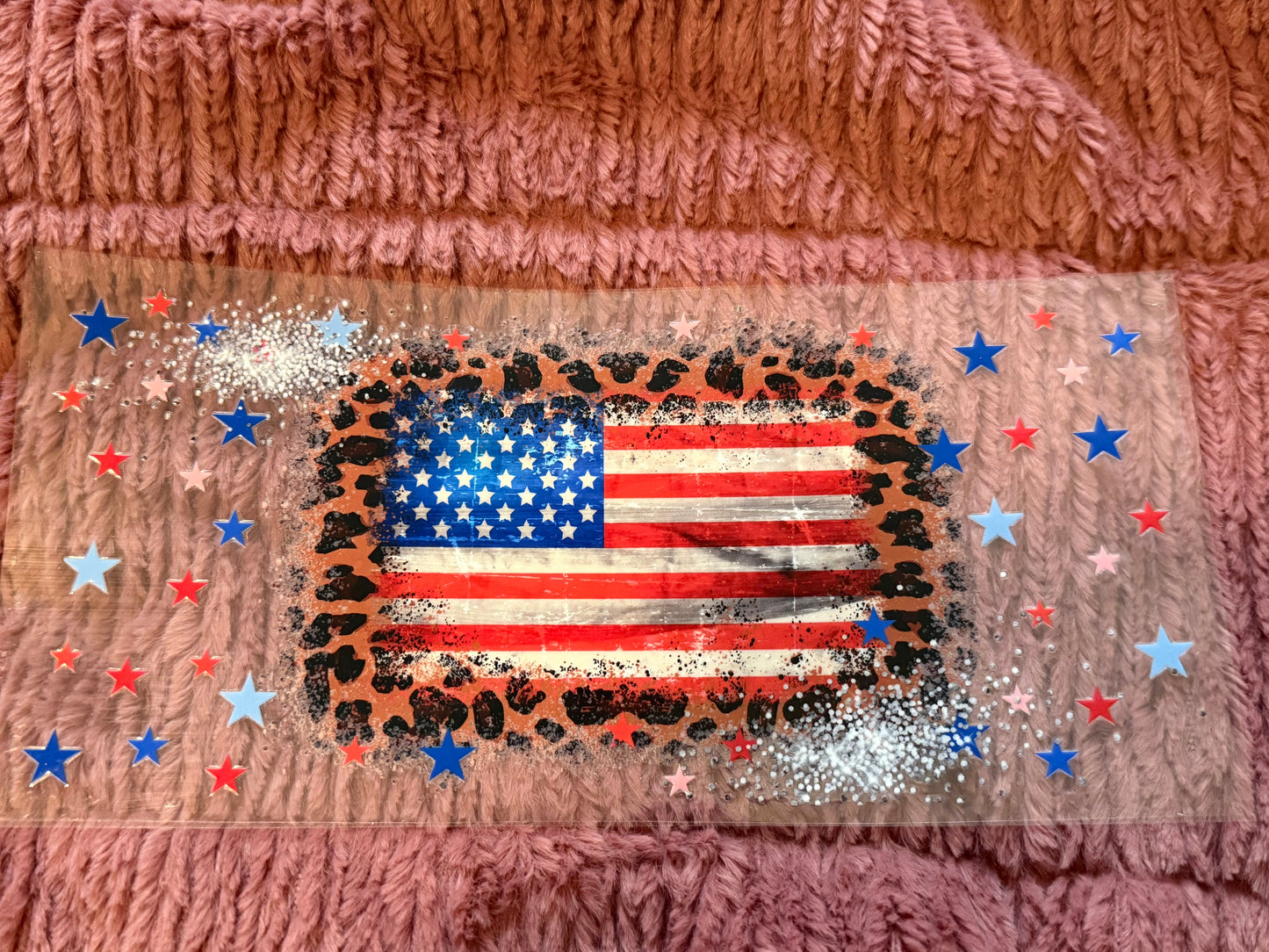 Flag and Stars 16oz Glass Can