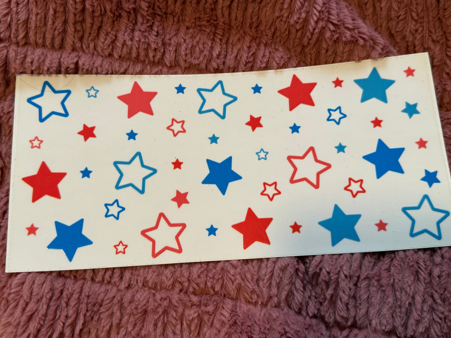 Red and Blue Stars 16oz Glass Can