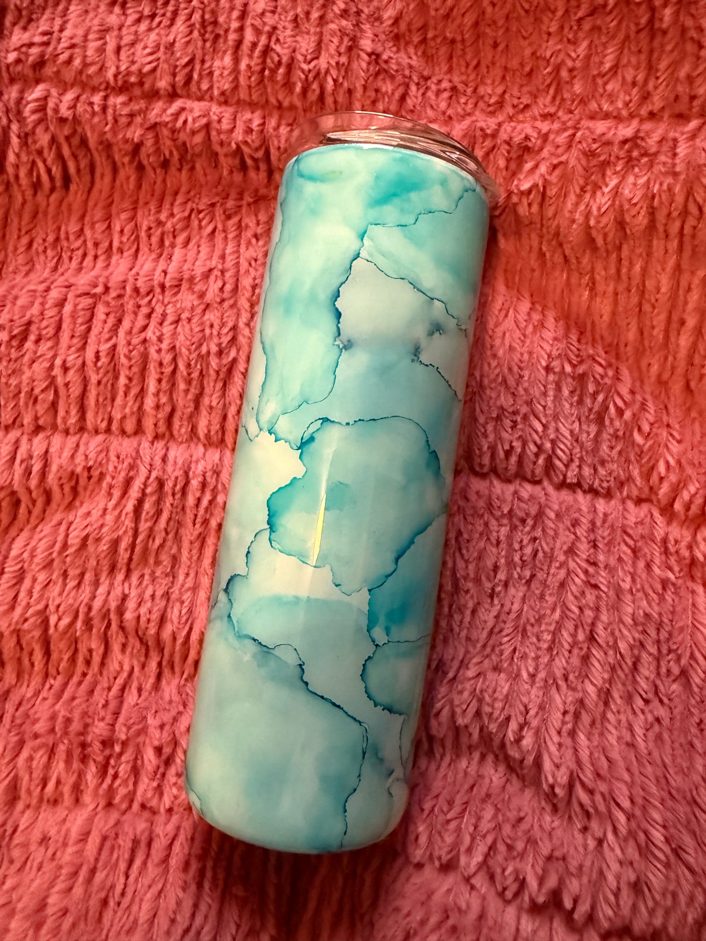 20oz Skinny Blue Watercolor Tumbler