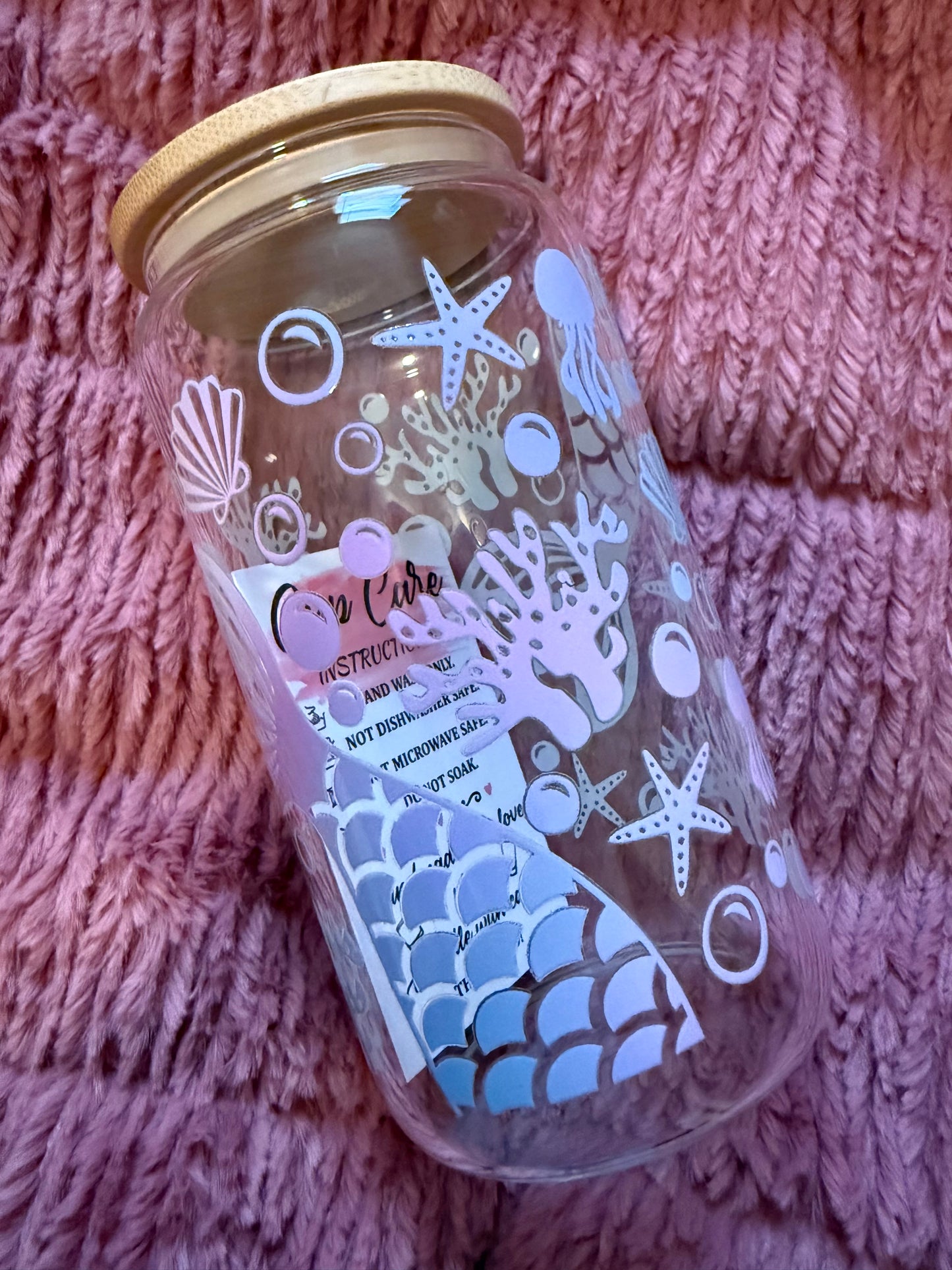 Mermaid 16oz Glass Can