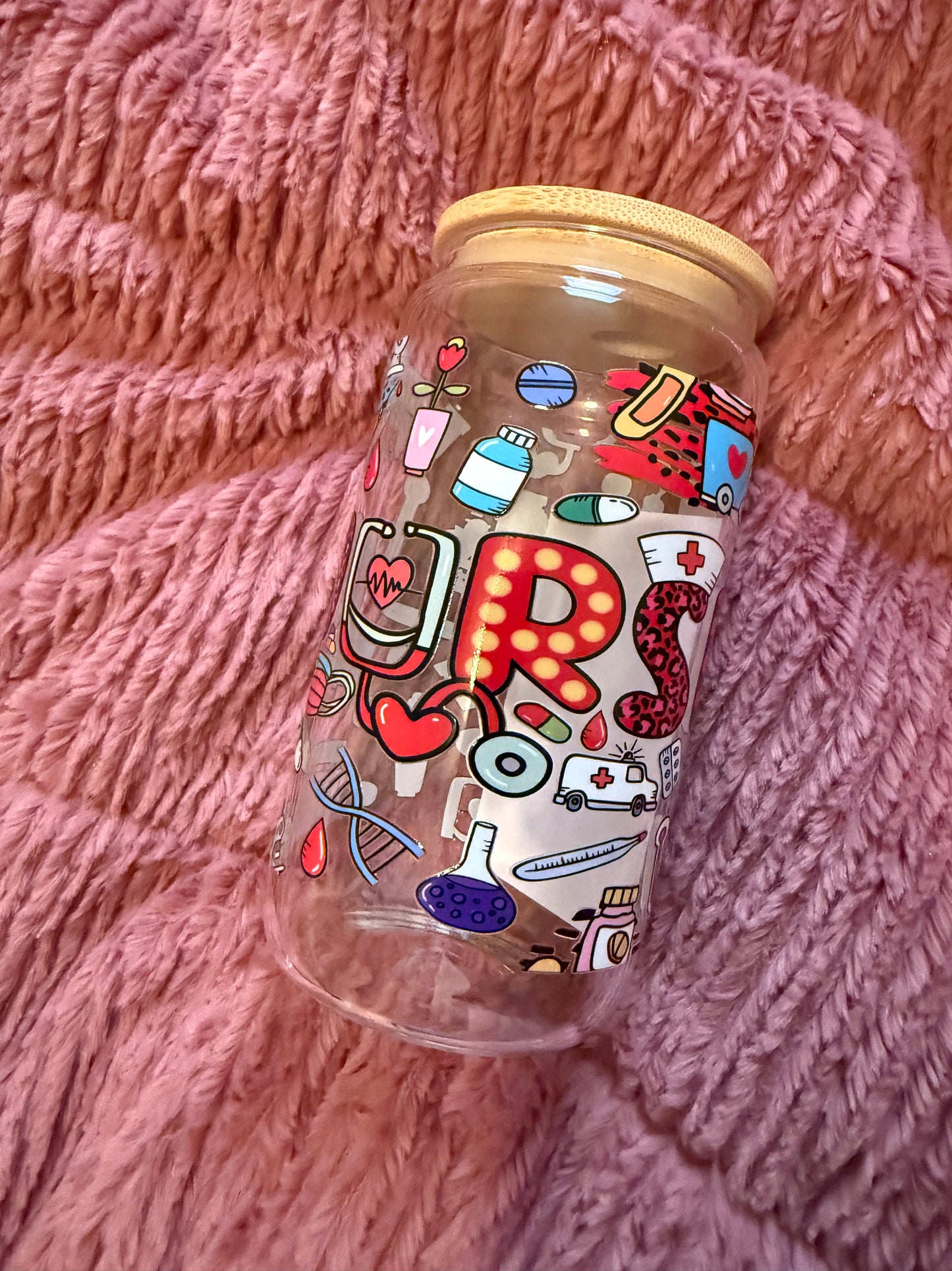 Nurse 16oz Glass Can