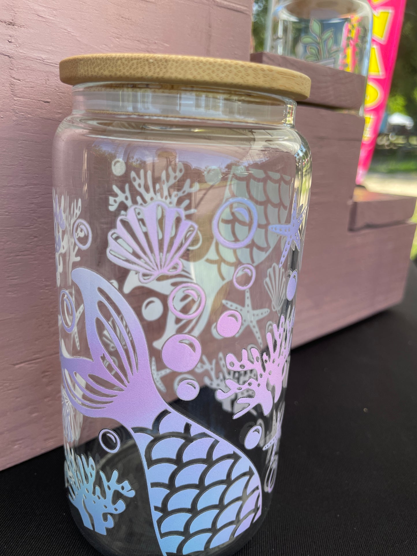Mermaid 16oz Glass Can