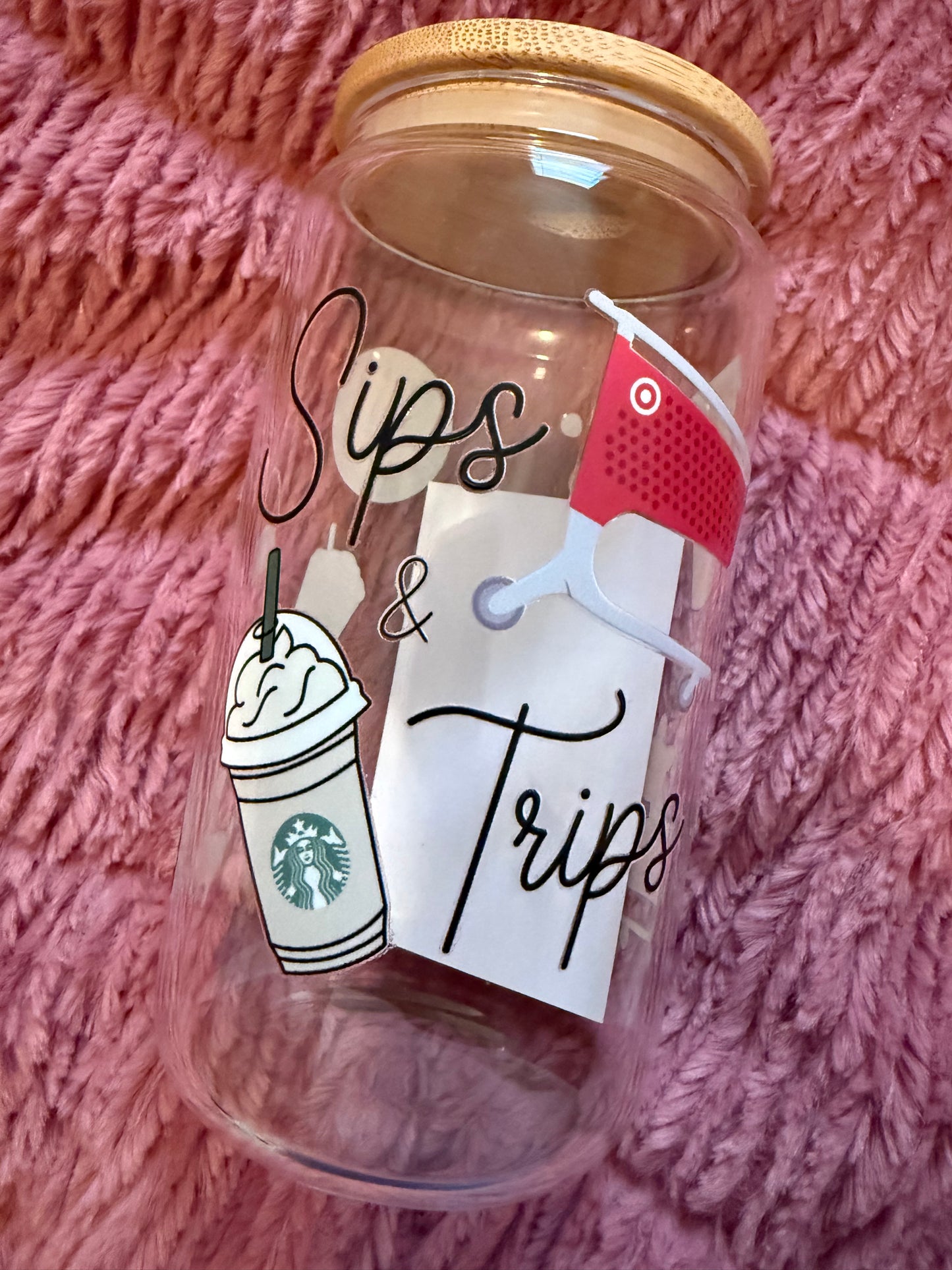 Sips and Trips 16oz Glass Can