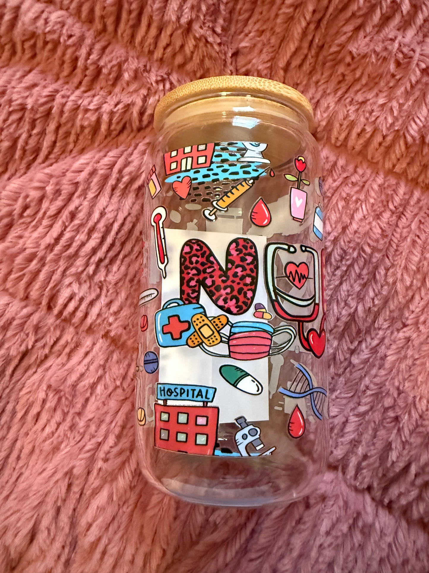 Nurse 16oz Glass Can
