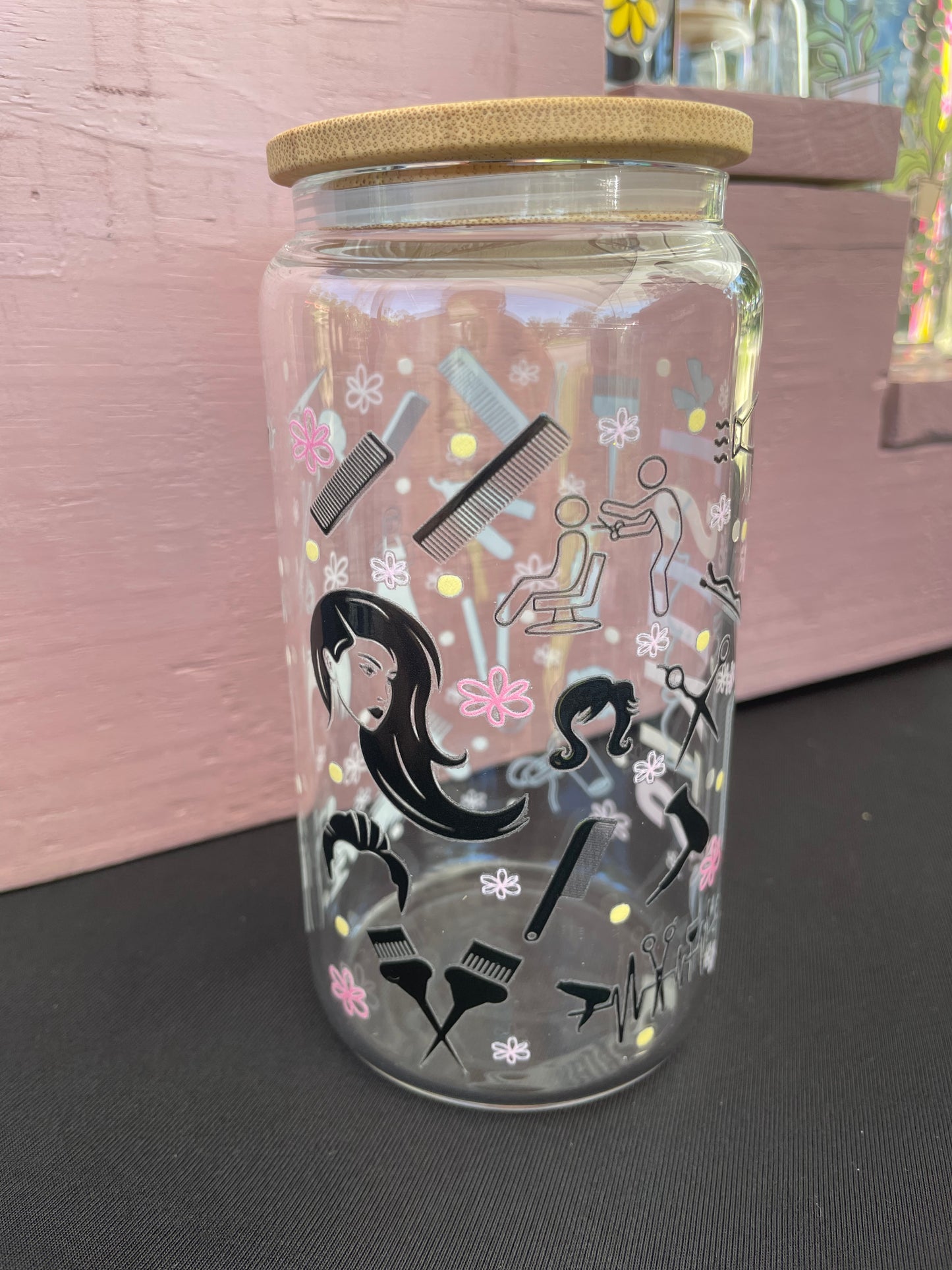 Hair Stylist 16oz Glass Can