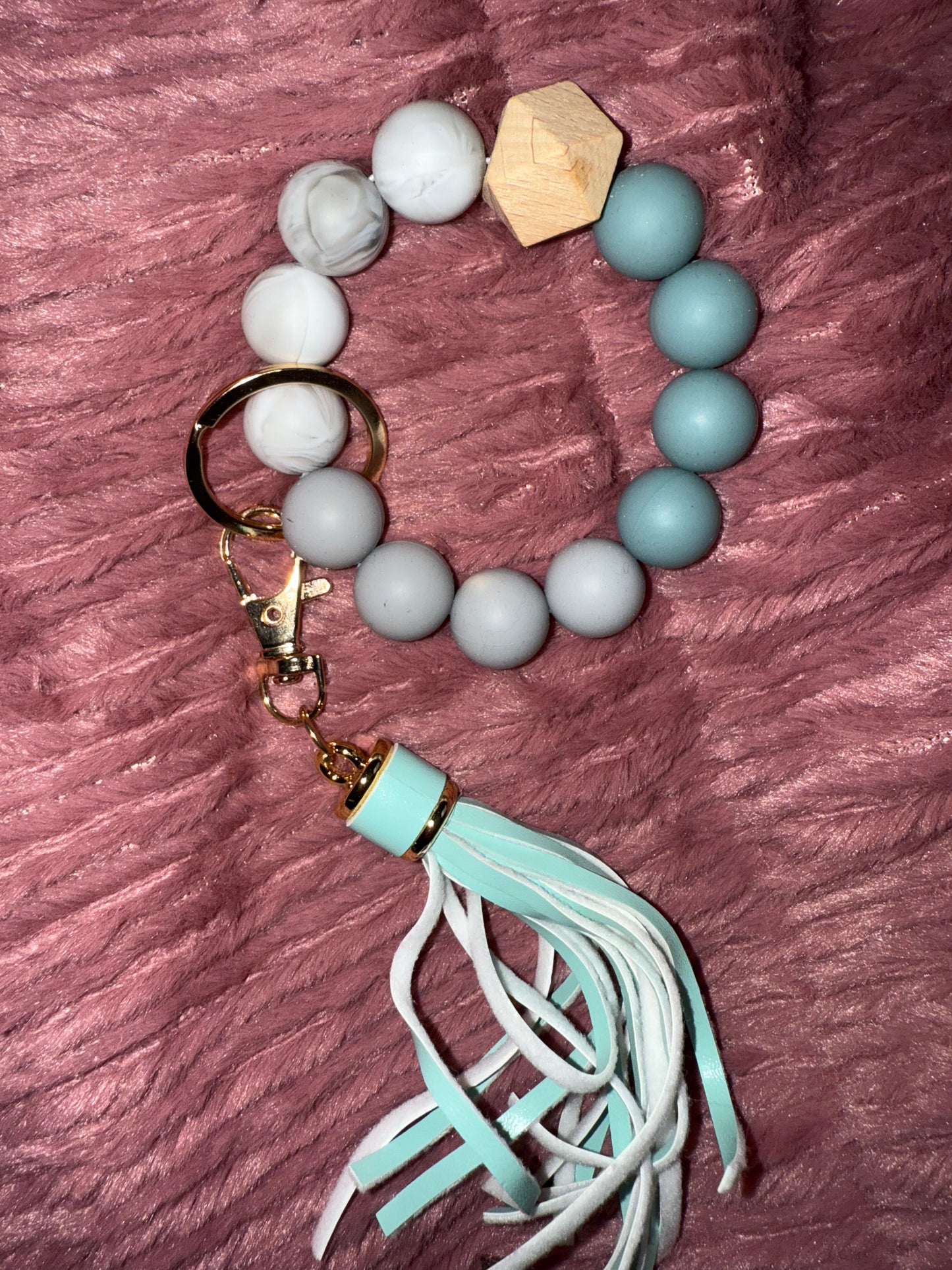 Silicone Beaded Keychain Bracelets