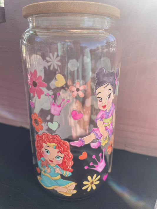 Baby Princess 16oz Glass Can