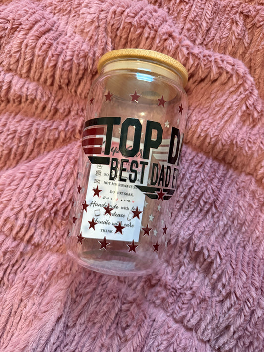 Top Dad 16oz Glass Can