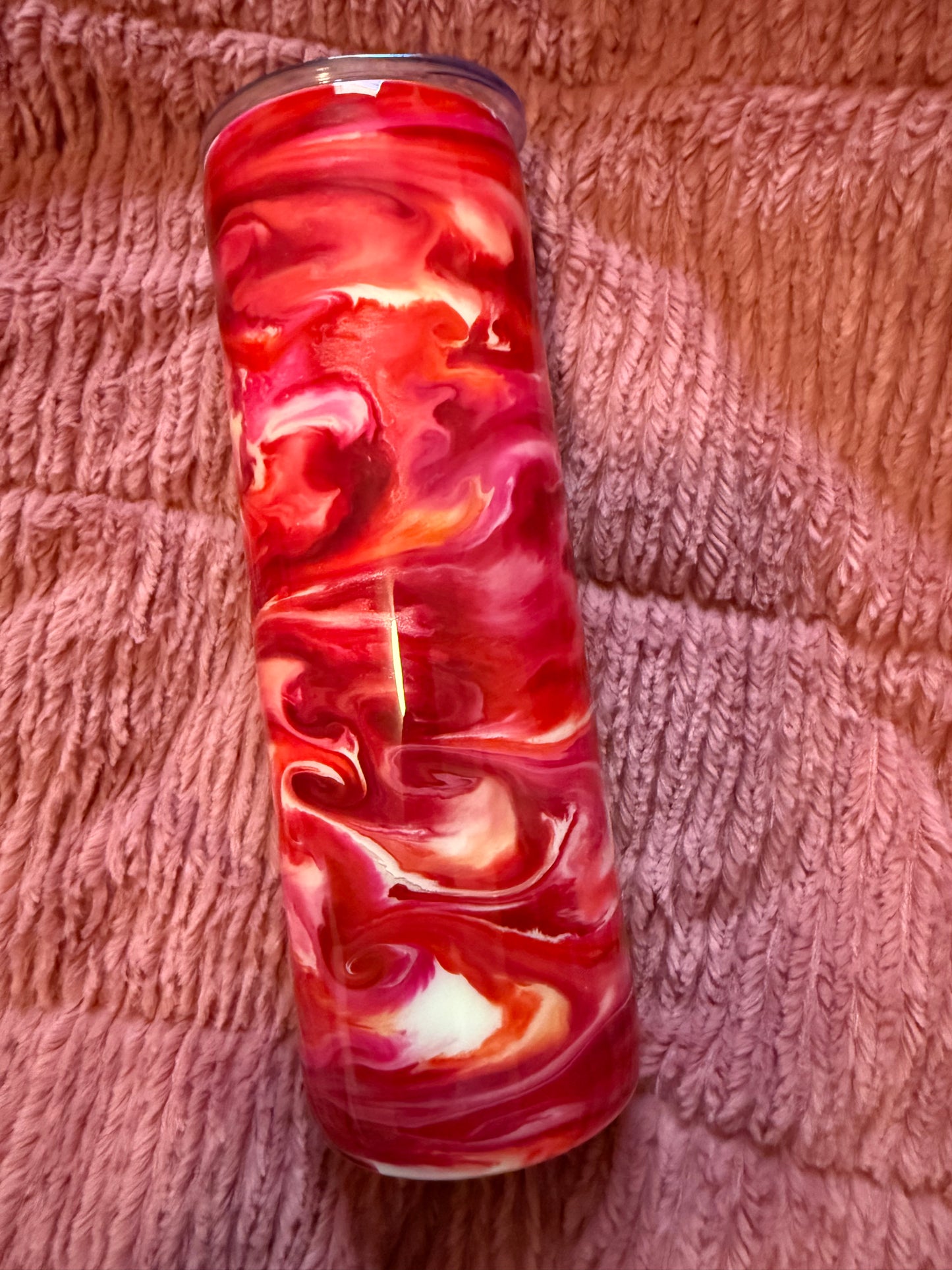 30oz Skinny Pink Ink Drop Tumbler